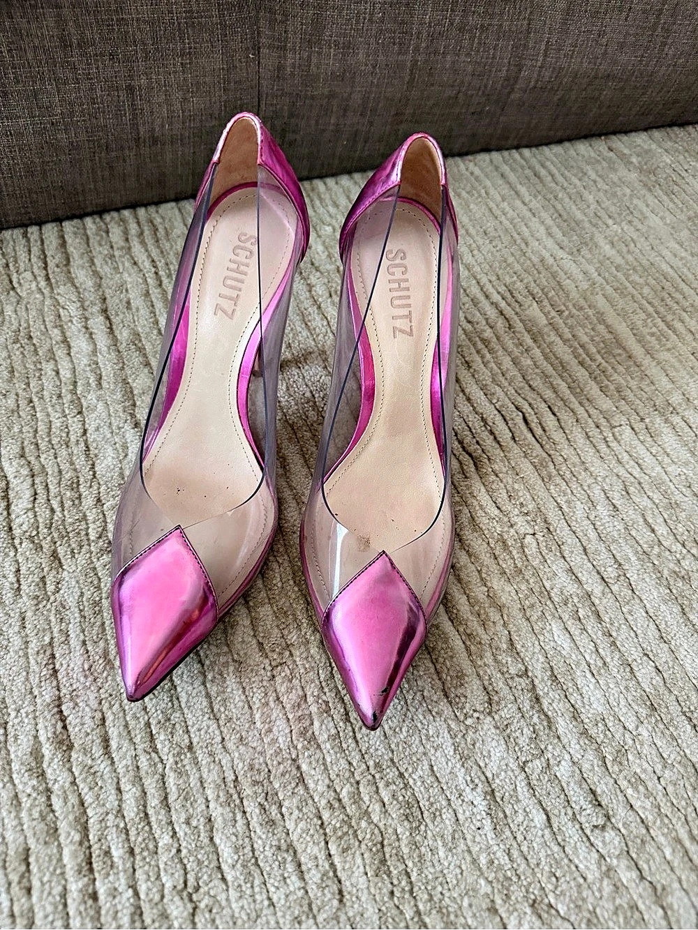 SCHUTZ Pointed-Toe Stiletto Heels in Pink Sz 7
